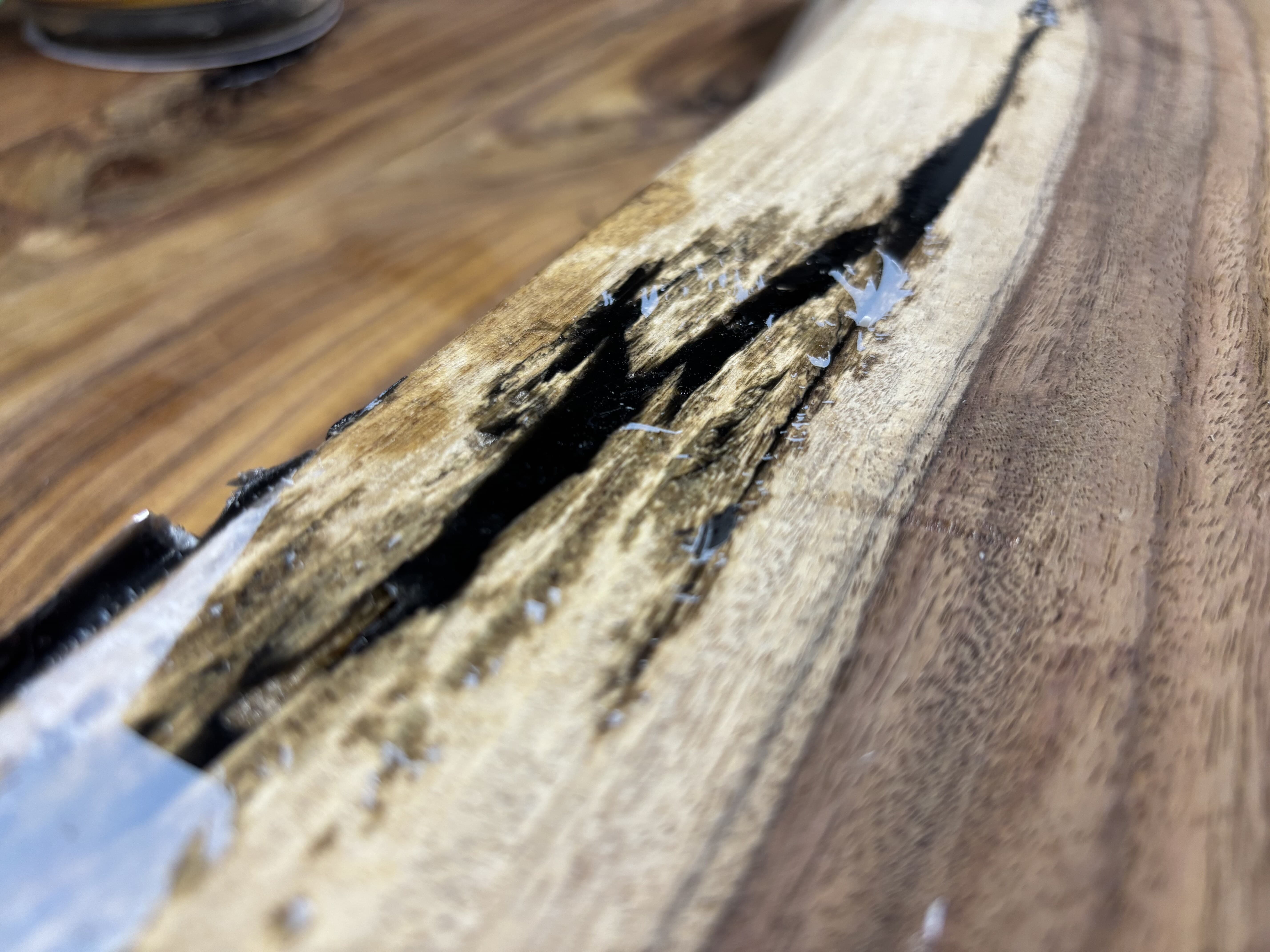 Black epoxy pour