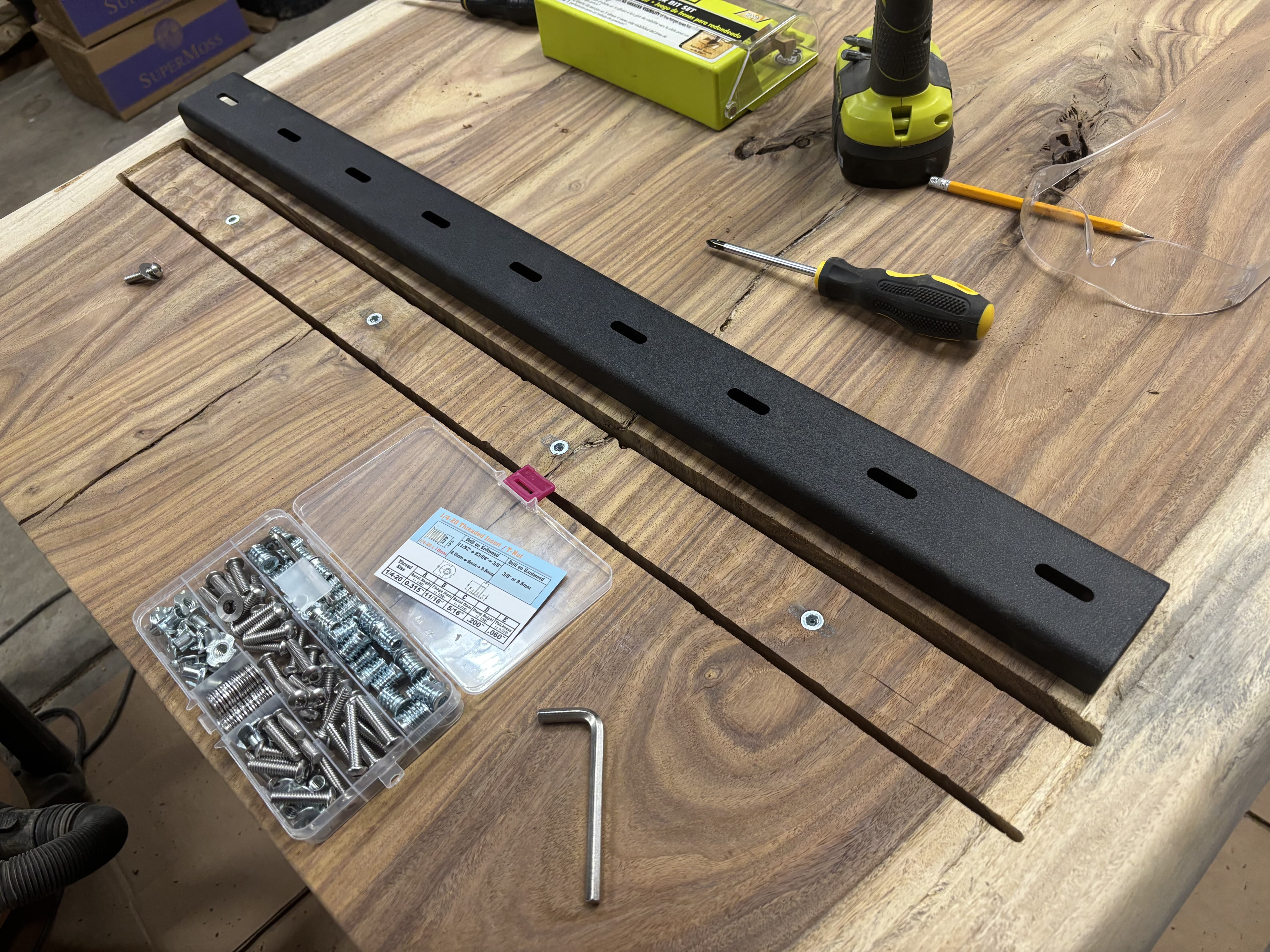 C-channel bar test-fit in its channel